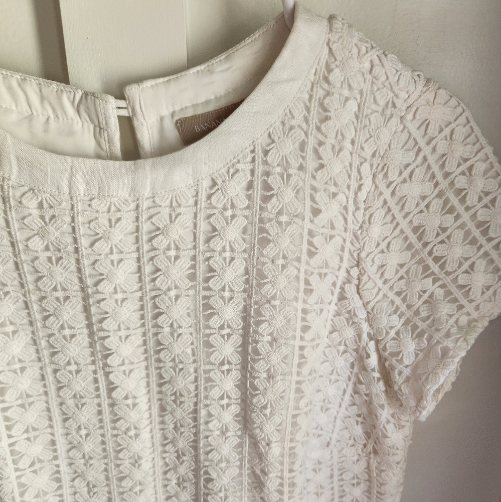 Banana Republic White Lace Mini Dress size 6